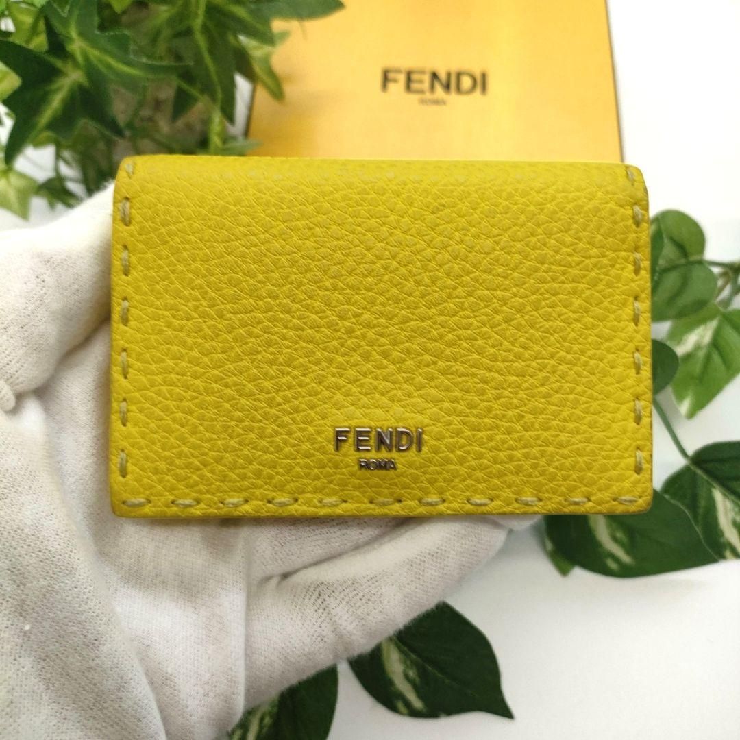 フェンディ 名刺入れ ビジネスカードホルダー イエロー セレリア