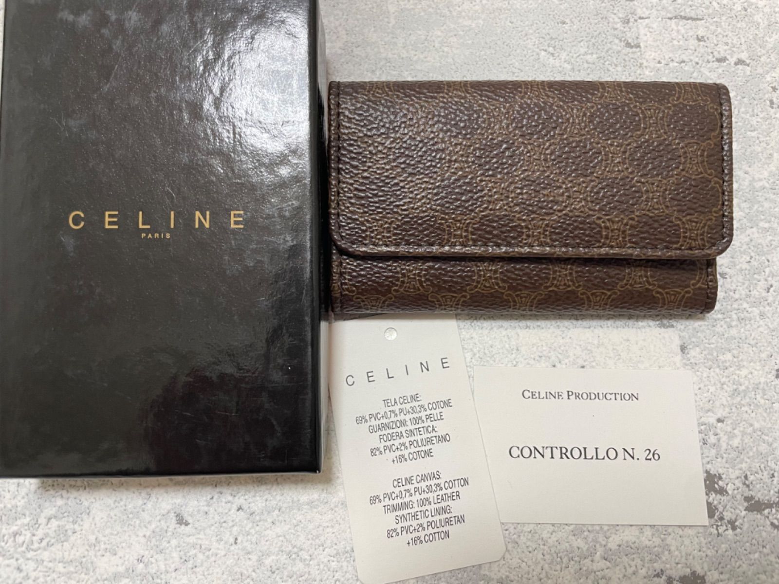 CELINE マカダム柄 キーケース 箱付き