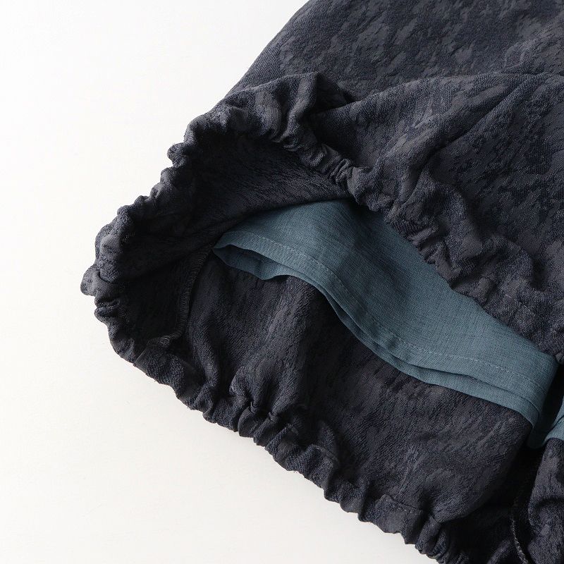 2025SS ミズイロインド mizuiro ind ジャガードバルーンスカート グレー イージー ゴム 総柄 ロング 2400014644951 GULLKHAN_COM