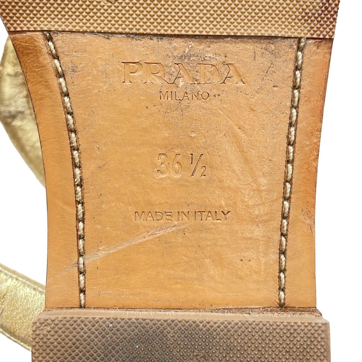 PRADA プラダ フラットトングサンダル ブラウン ゴールド 36 2/1