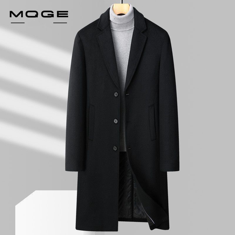 ビジネスコート 紳士服 チェスターコート メンズ テーラードジャケット ウール コート ロング丈 ポケット付き 無地 アウター カジュアル 暖かい 保温 防寒muqi09