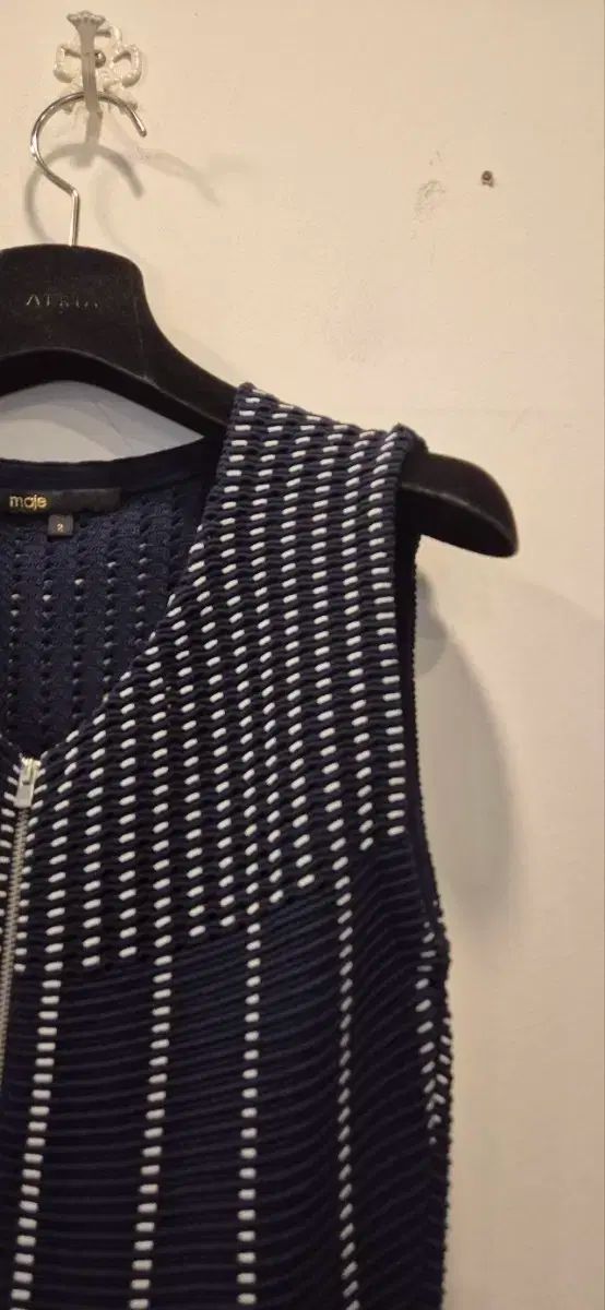 maje マージュ ストライプ パターン ニット ワンピース