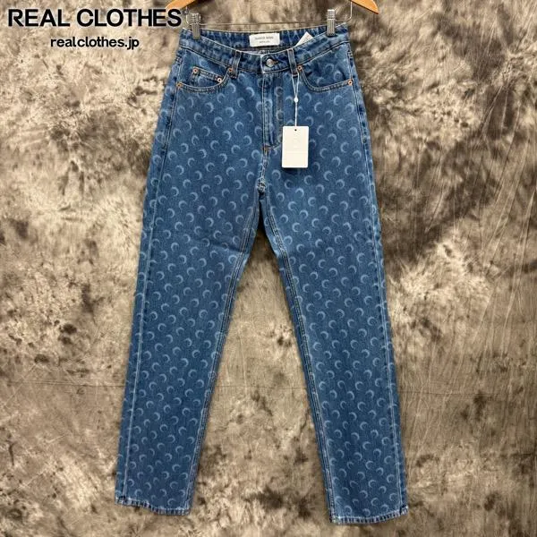 Marine Serre Moon Laser ッグジーンズ 新月プリント 2025年最新