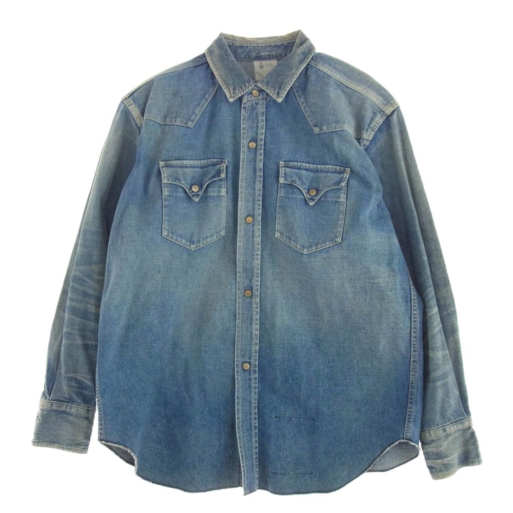New Manual ニューマニュアル #005 LV DENIM WESTERN SHIRTS デニム ウエスタン シャツ ライトブルー系【中古】