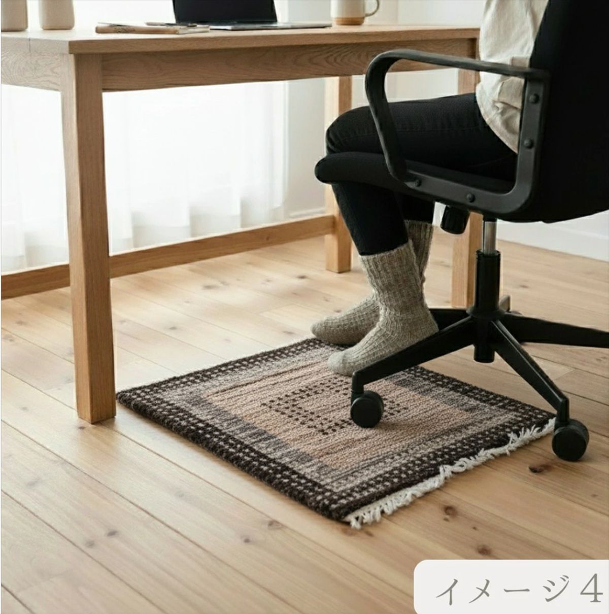 ガゼニ ギャッベ トルクマン族 ミニマット ラグ 無染めウール 39x38cm BP39 MARWIL-DEMENAGEMENTS_CH