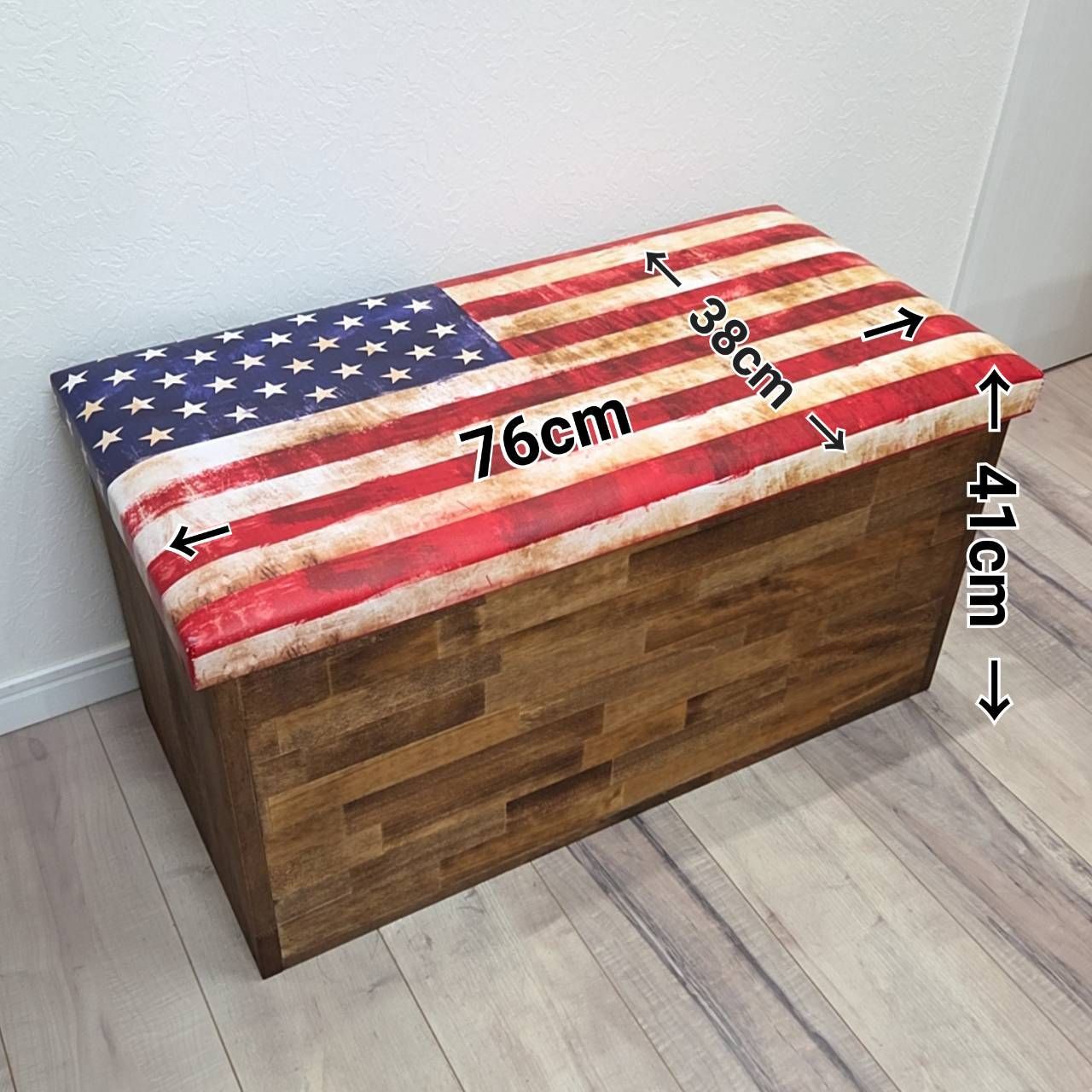 ヴィンテージ風 ベンチ型収納ボックス