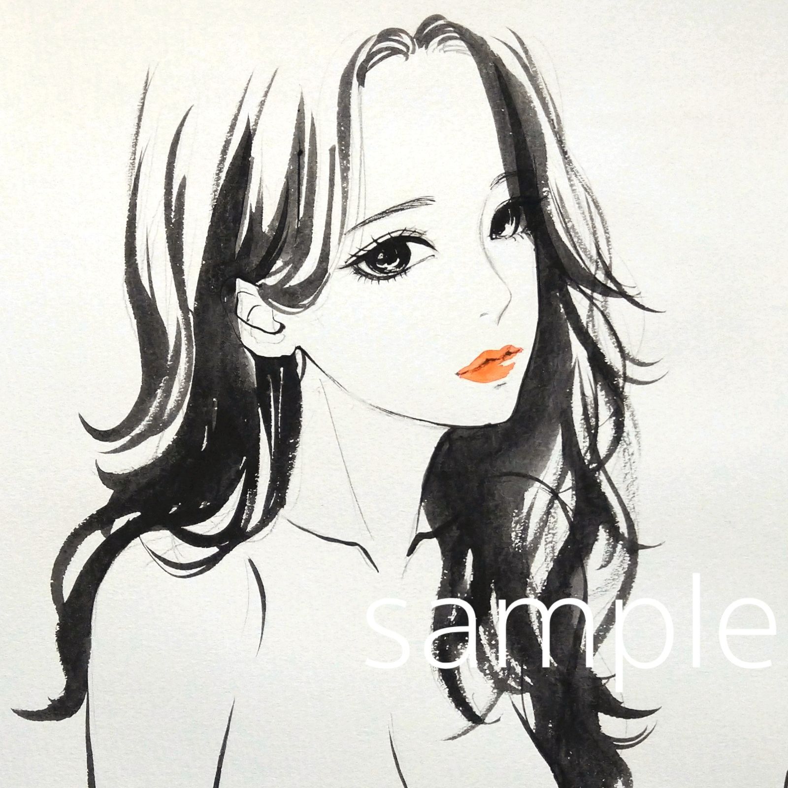 24113A 肉筆原画 手描きイラスト 水彩画 美人画 ドローイング 絵画 ヌード 裸婦画 - メルカリ