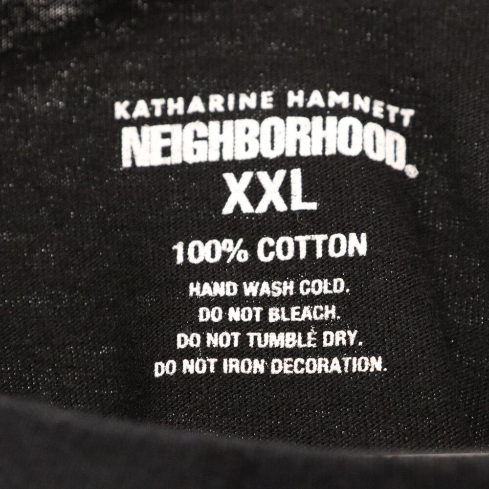 NEIGHBORHOOD (ネイバーフッド) 23AW×KATHARINEHAMNETT NO WAR TEE SS-6半袖Tシャツ  キャサリンハムネット ブラック