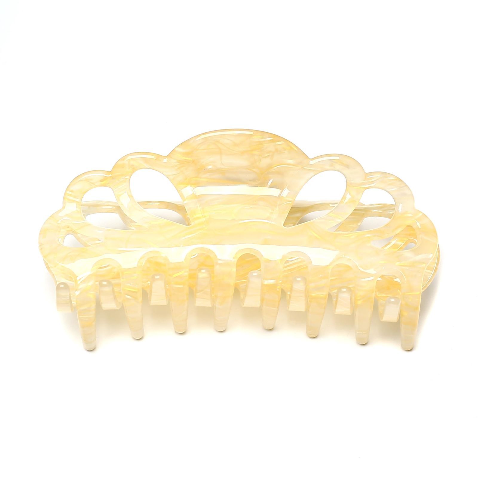 数量 クリップ ベージュ 髪留め バンスクリップ しっかりとまる ヘアクリップ ヘア 大きめ レディース 韓国 QinGoo 1本 10 cm Cream