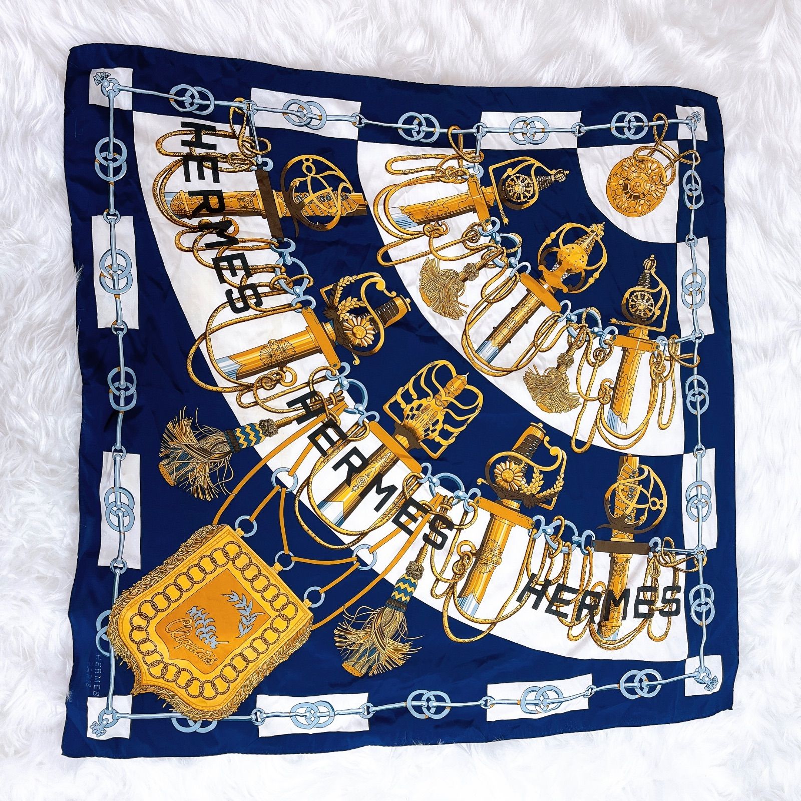 エルメス カレ90 Cliquetis シルク フリンジ タッセル シルク エルメス カレ90 Cliquetis シルク フリンジ タッセル シルク