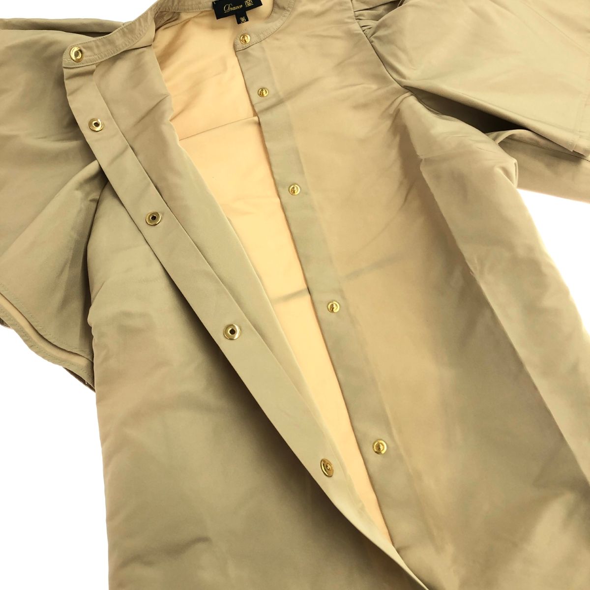 Drawer ドゥロワー フレアスリーブノーカラーワンピース サイズ:36  