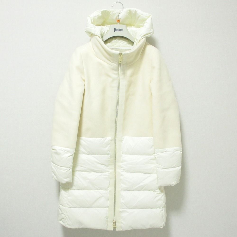 Herno アイボリー ダウンジャケット ロングコートヘルノロングダウンコート
