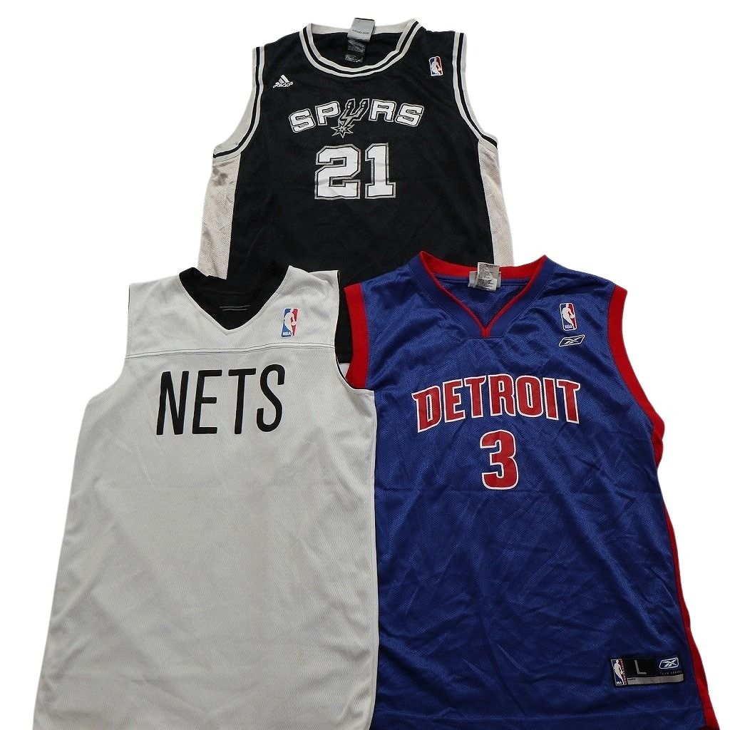 NBA ユニフォーム、シャツ 3枚セット 古着卸 まとめ売り NBA ゲームシャツ ユニフォーム 10枚セット