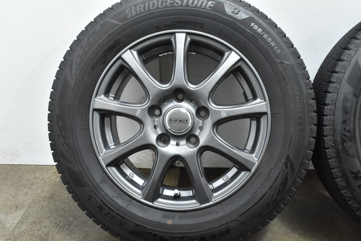 引取優先 良好品 DUFACT 15in 6J 45 PCD100 ブリヂストン ブリザック VRX3 195 65R15 プリウス カローラツーリング スポーツ インプレッサ