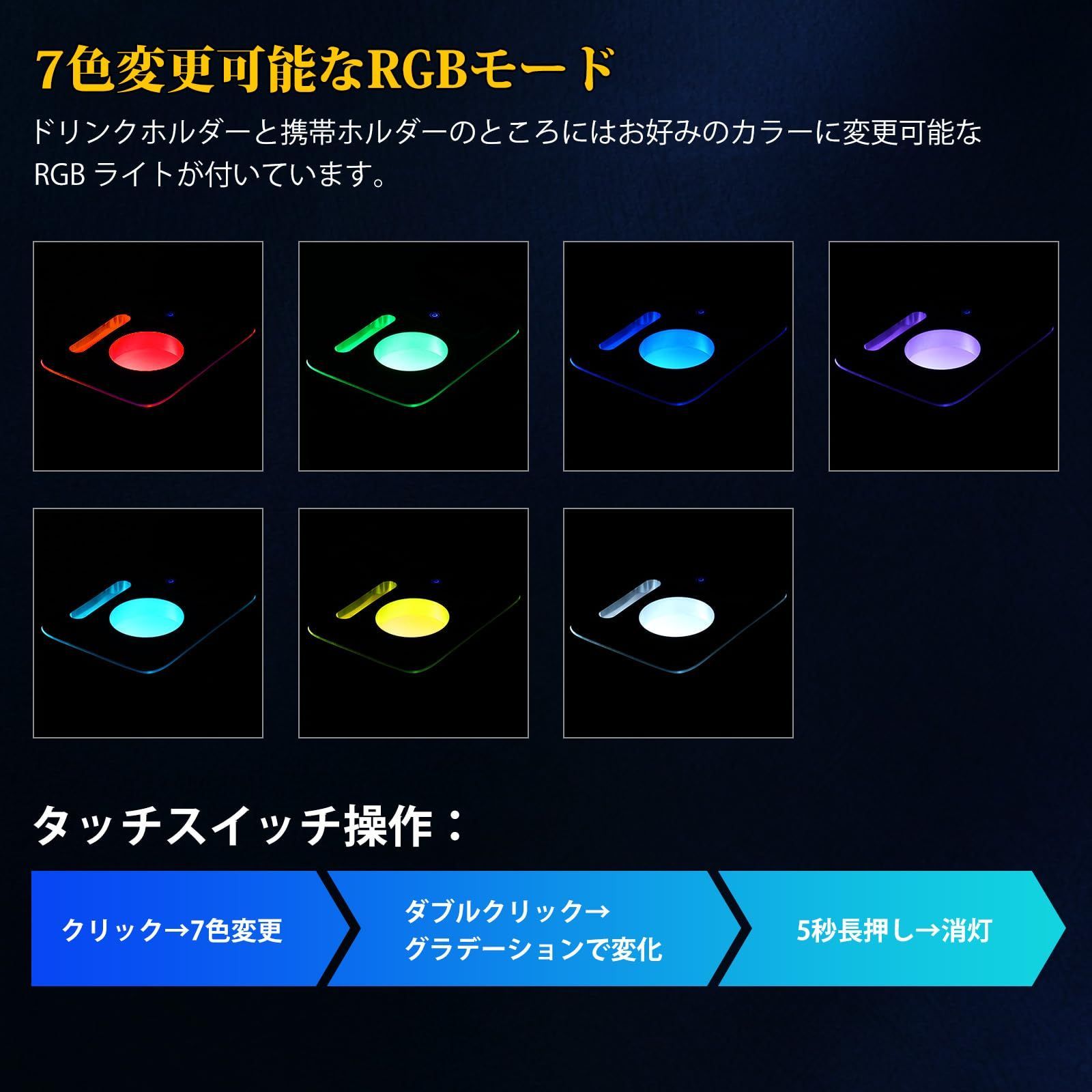 BUYFULL コンソールボックス ルーミー トール タンク ジャスティー 900系 アームレスト コンソールボックス 7色変換 呼吸ランプ 大容量収納 アームレスト Type-C QC3.0 USBポート付き 前後期適用