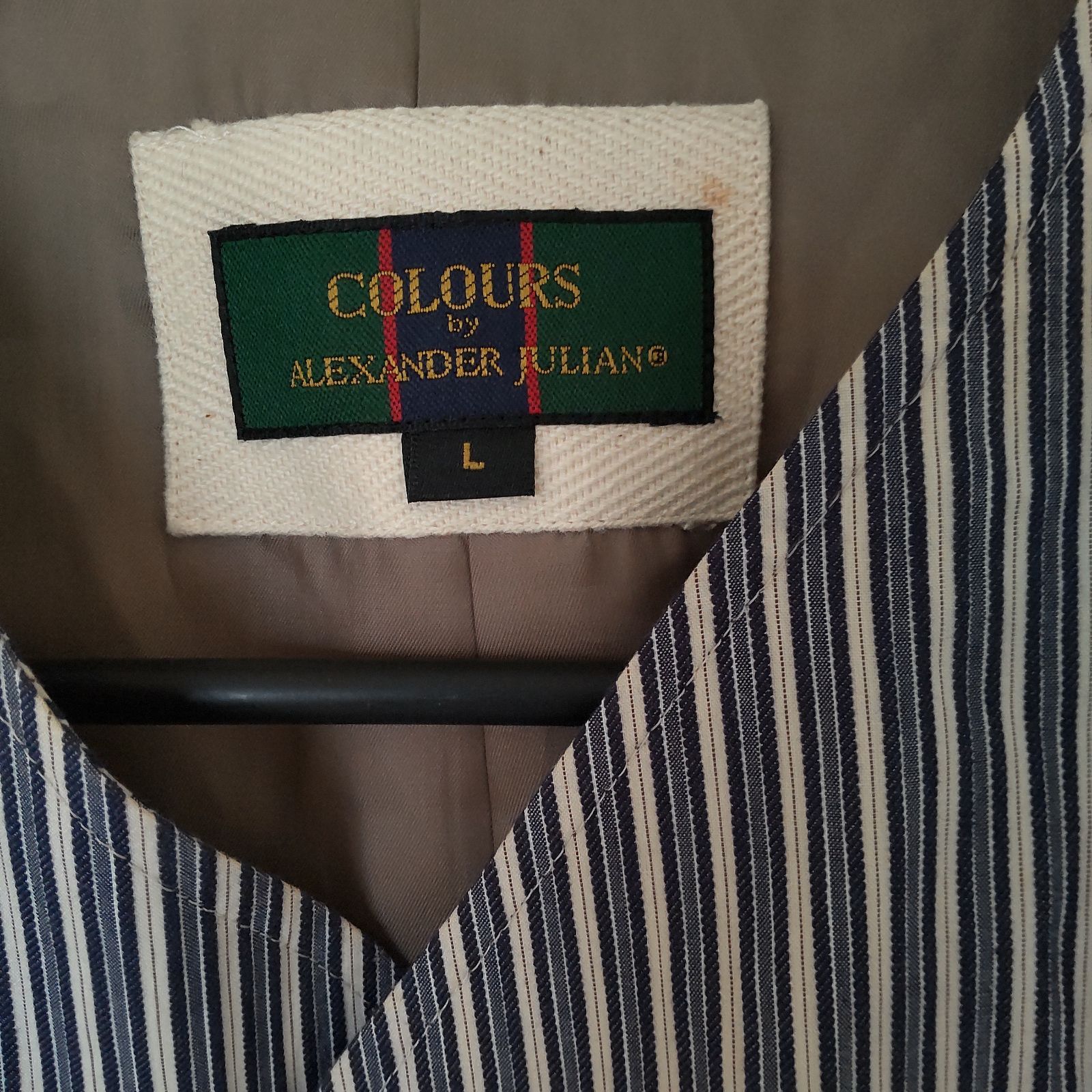 ALEXANDER JULIAN ベスト チェック柄 フロントボタン ノースリーブ ネイビー系 表記サイズ：M　u7117s