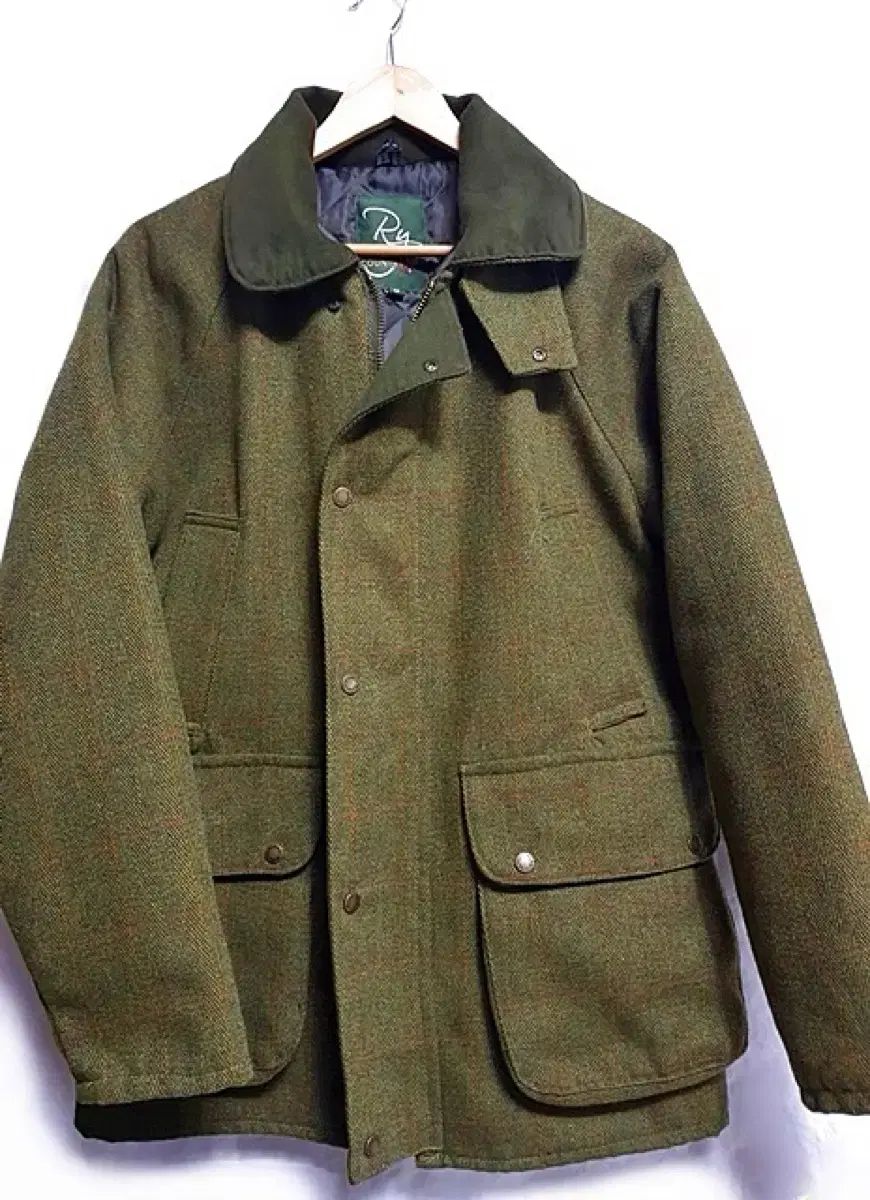 イングランド製 ハンティングフィールド ツイードジャケット 大きいS バブアー風