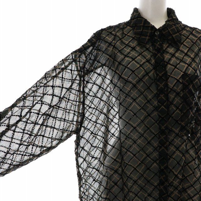 ルシェルブルー LE CIEL BLEU 21AW Geometric Burnout Shirt シアー