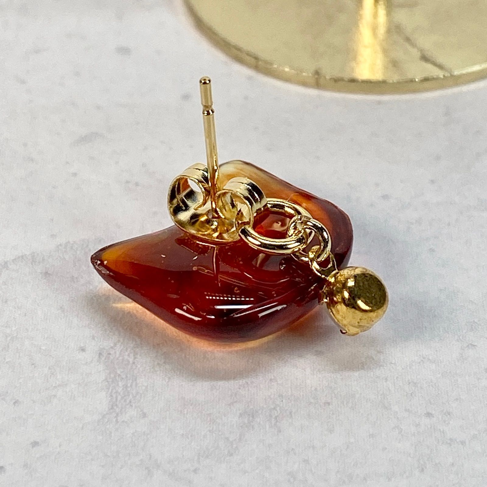 ピアス ニッケルフリー 桜 猫 ストーン アシンメトリー