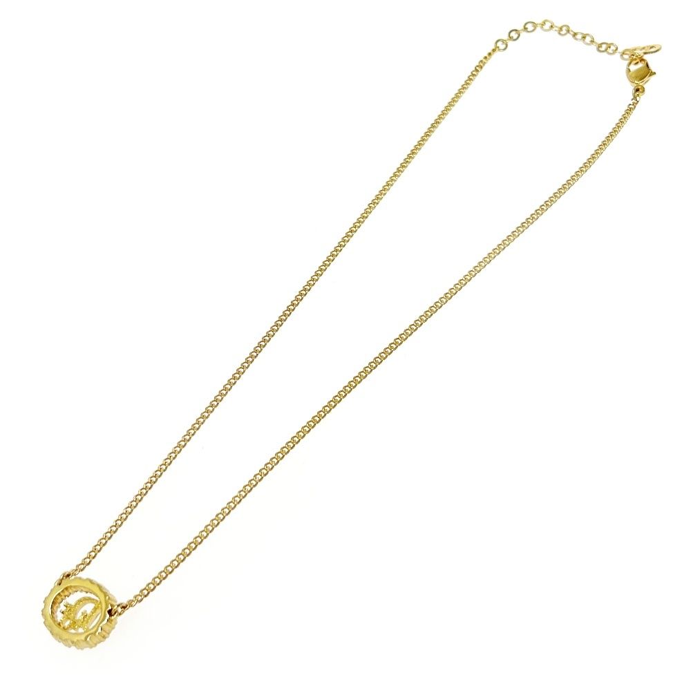 Christian Dior ディオールラインストーン ロゴネックレス 中古】Christian Dior クリスチャンディオール GP ライン