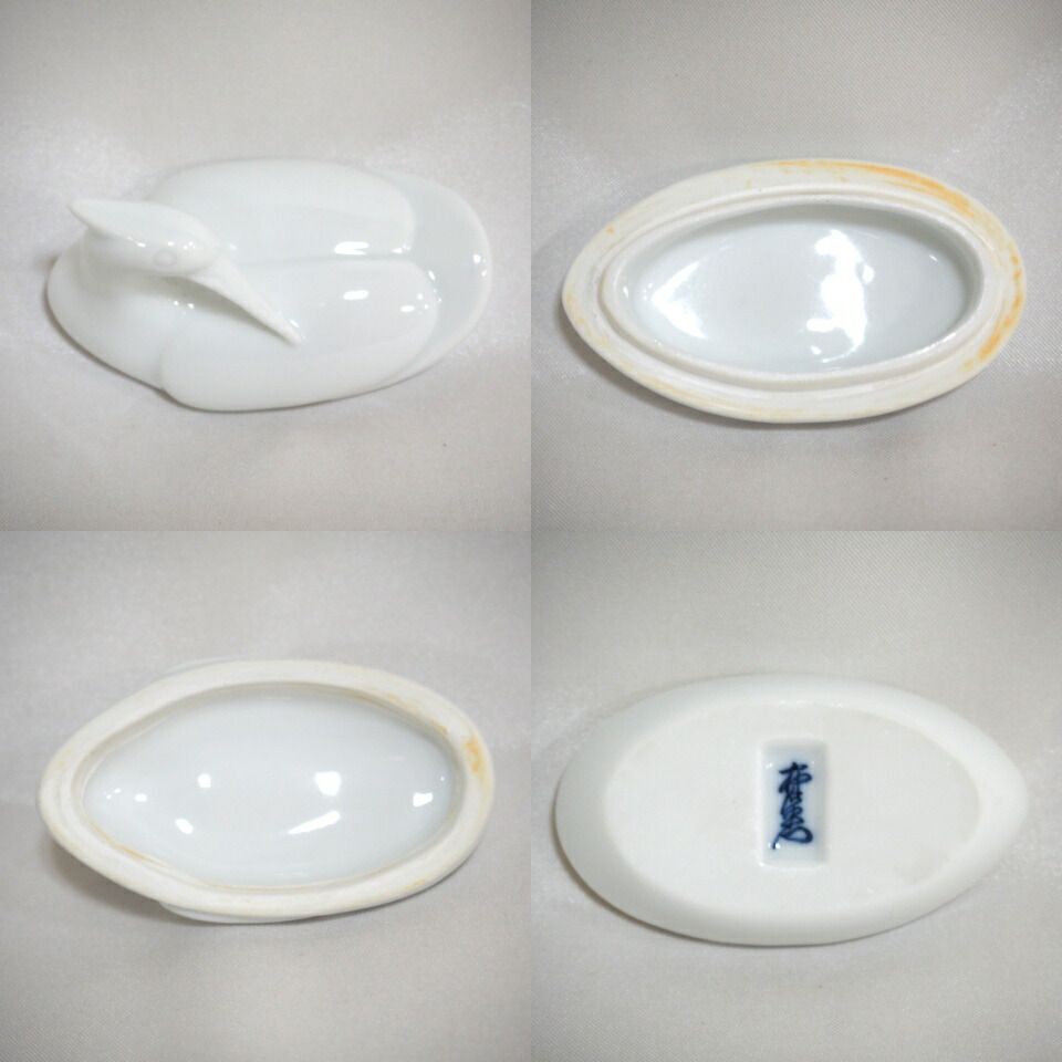 人間国宝 十三代 酒井田柿右衛門 白磁 鷺香合 茶道具 IMPECCABLEHEALTHCARESERVICES_COM