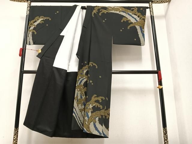 平和屋着物○男性 長襦袢 無双仕立て 藍鼠色 正絹 逸品 DABA1089ps