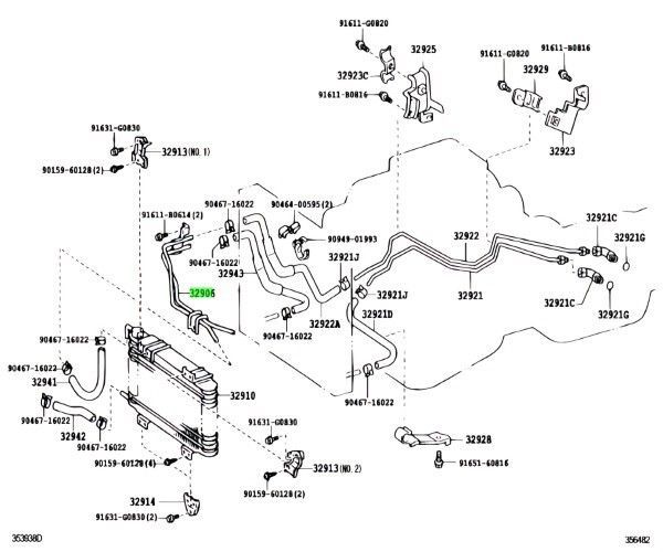 トヨタ 純正 ランドクルーザー レクサス LX470 オイルクーラ チューブ