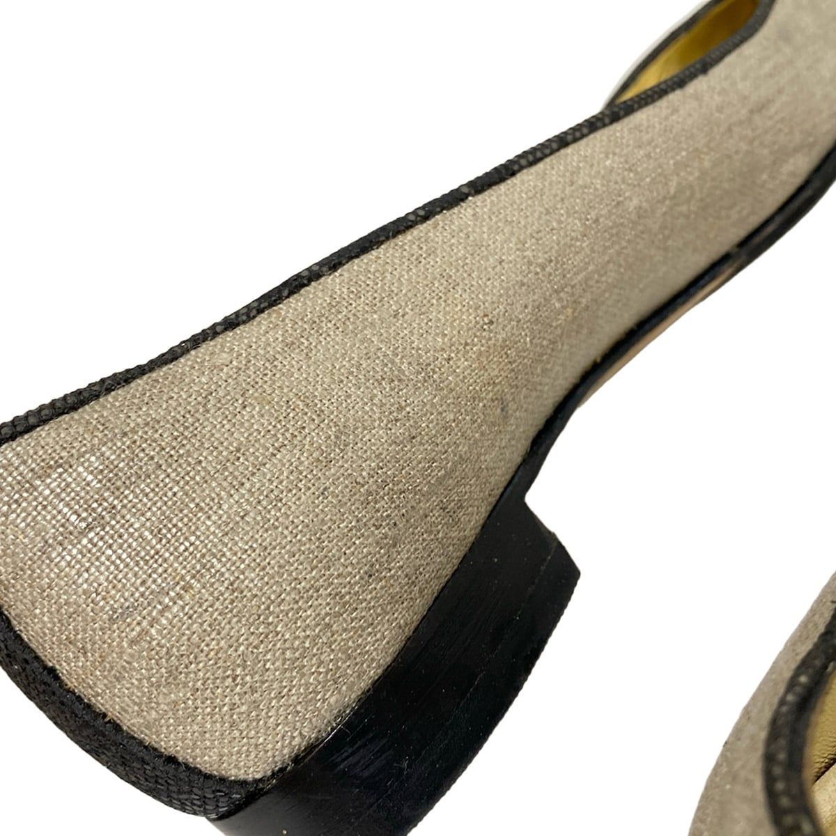 MANOLO BLAHNIK マノロブラニク フラットシューズ 35 1|2 レディース - ベージュ×黒 アウトソール張替済 KIN-KAAI_COM