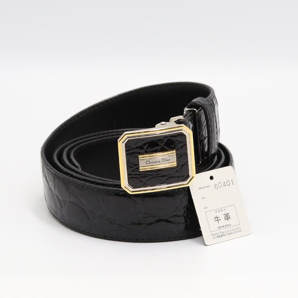 Dior ロゴキャンバスベルト ゴールドバックル*-* Dior ロゴ入り