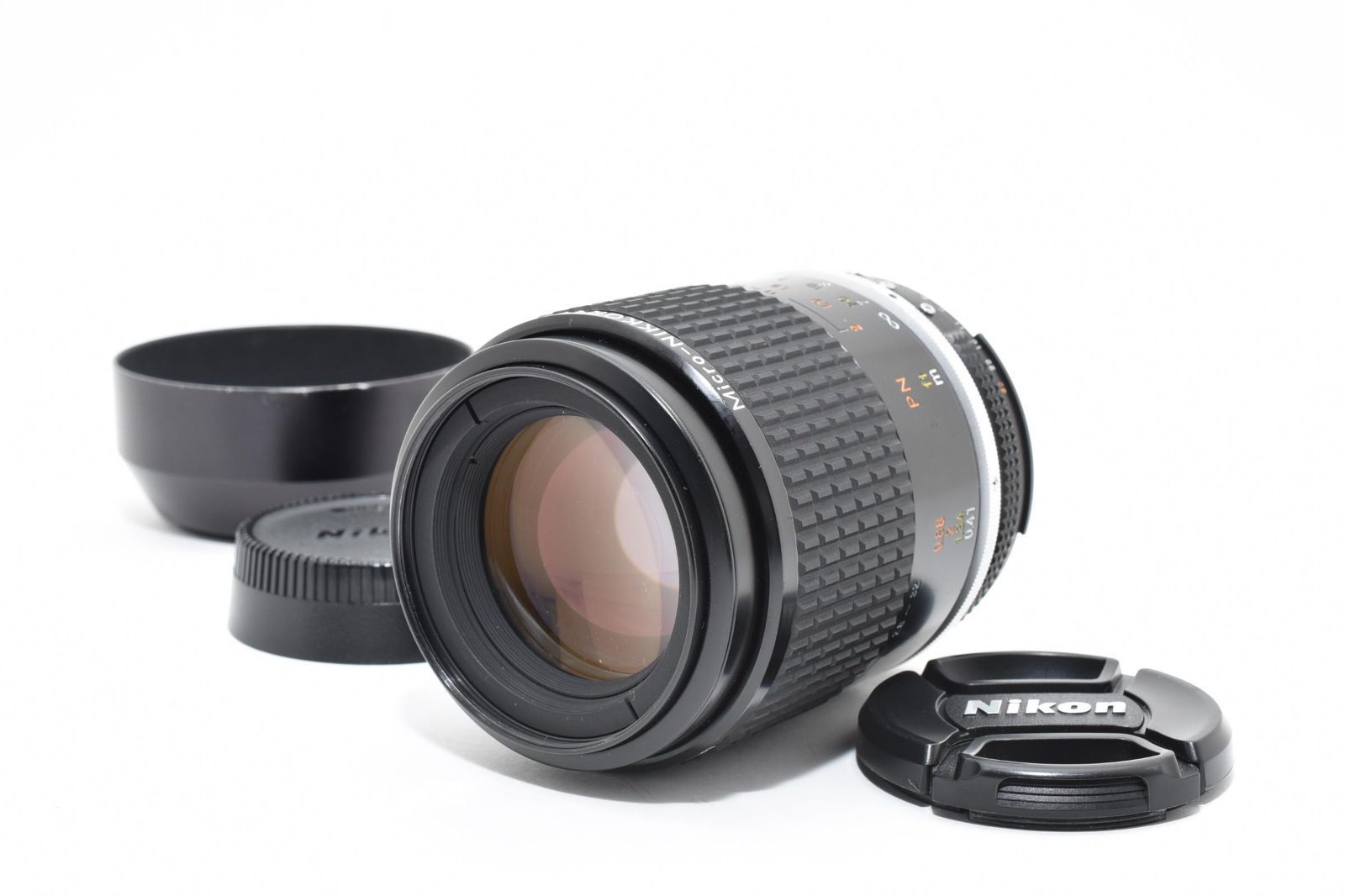 ニコン Nikon Ai-S Micro-Nikkor 105mm F2.8 レンズフード キャップ付き 完動品 21P51A510058