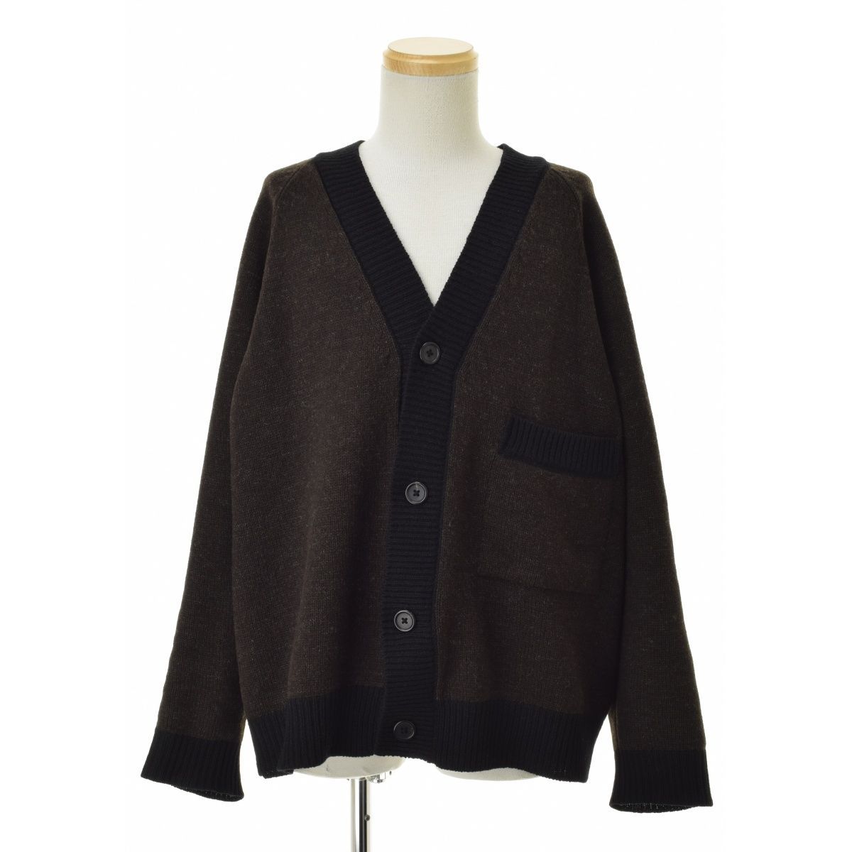 【MARGARETHOWELL】23AW 579-3260007 SHETLAND CASHMERE シェットランドウールカシミヤ ニット長袖カーディガン