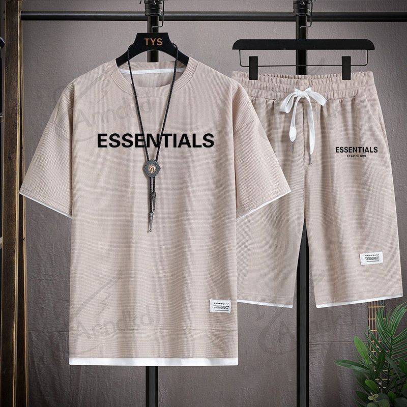 2点セット】ESSENTIALS エッセンシャルズ メンズ tシャツ 上下セット ESSENTIALS tシャツ 短パンツ 上着 下着 ビッグサイズ  カジュアル 新作 Tシャツ 半袖 春 夏 通気性 並行輸入品 - メルカリ