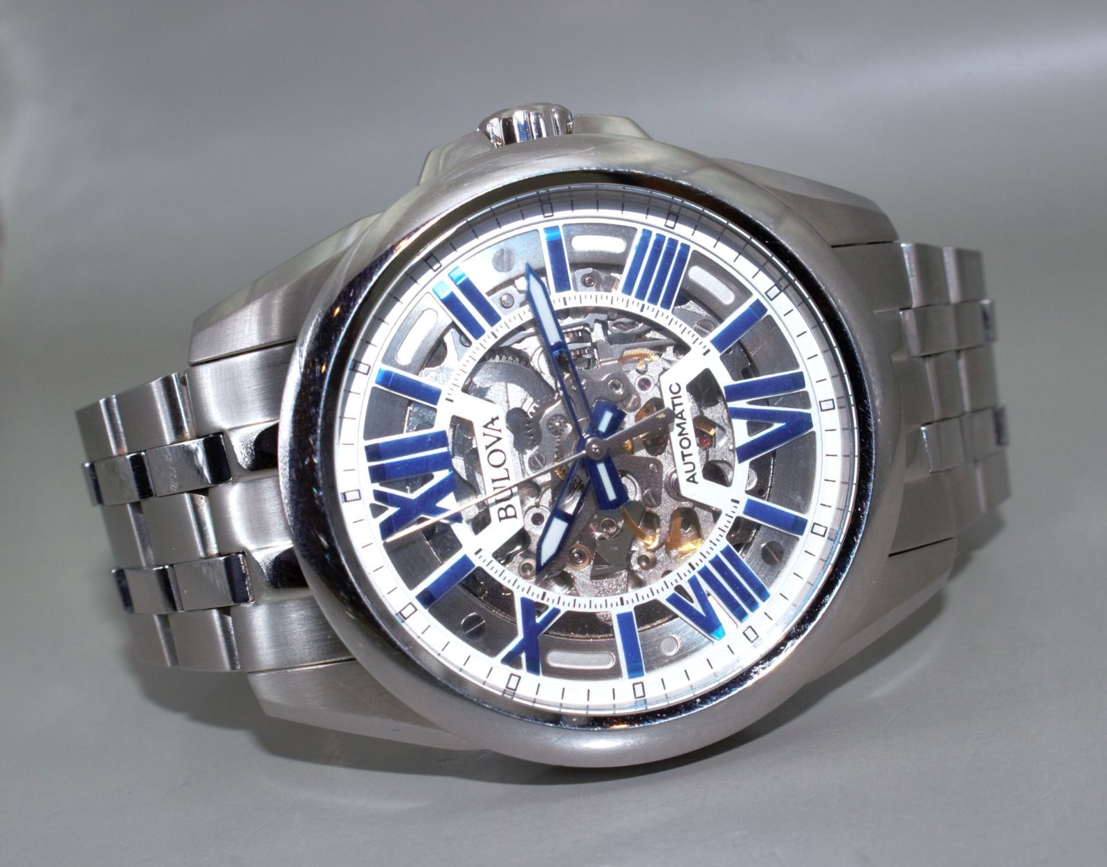 ブローバスケルトン時計 55 BULOVA メンズ 時計 自動巻き スケルトン