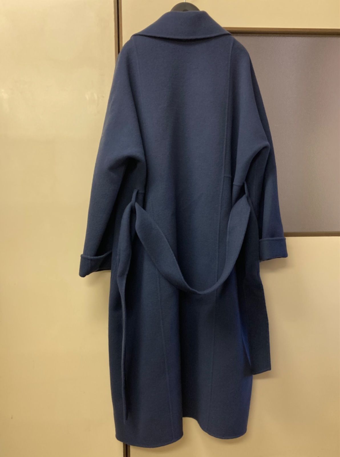 ICBオンワード樫山　上質ウールリバーコート　トレンチロング　ネイビー⭐︎美品 ICBオンワード樫山 ウールリバーコート トレンチロング ネイビー⭐︎美