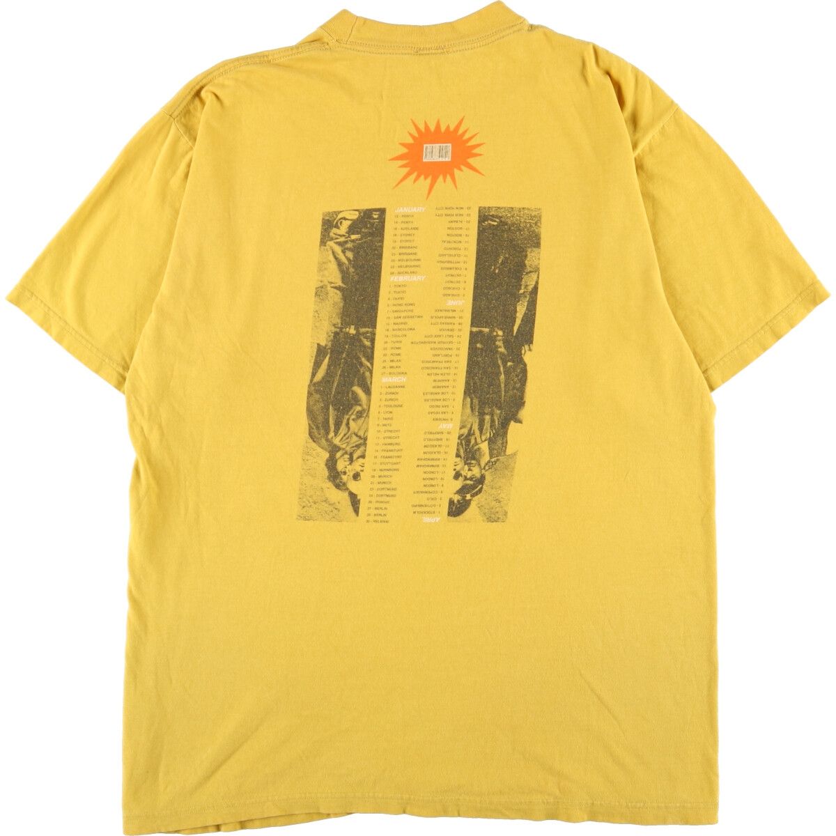 90年代 R.E.M アールイーエム 両面プリント ツアー バンドTシャツ バンT 英国製 メンズXL ヴィンテージ /evb002173