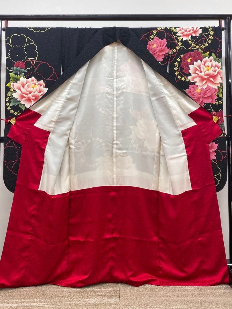 振袖 豪華 銀通し 紋意匠 大輪牡丹 身丈161cm 身幅ゆったりめ MO2802 