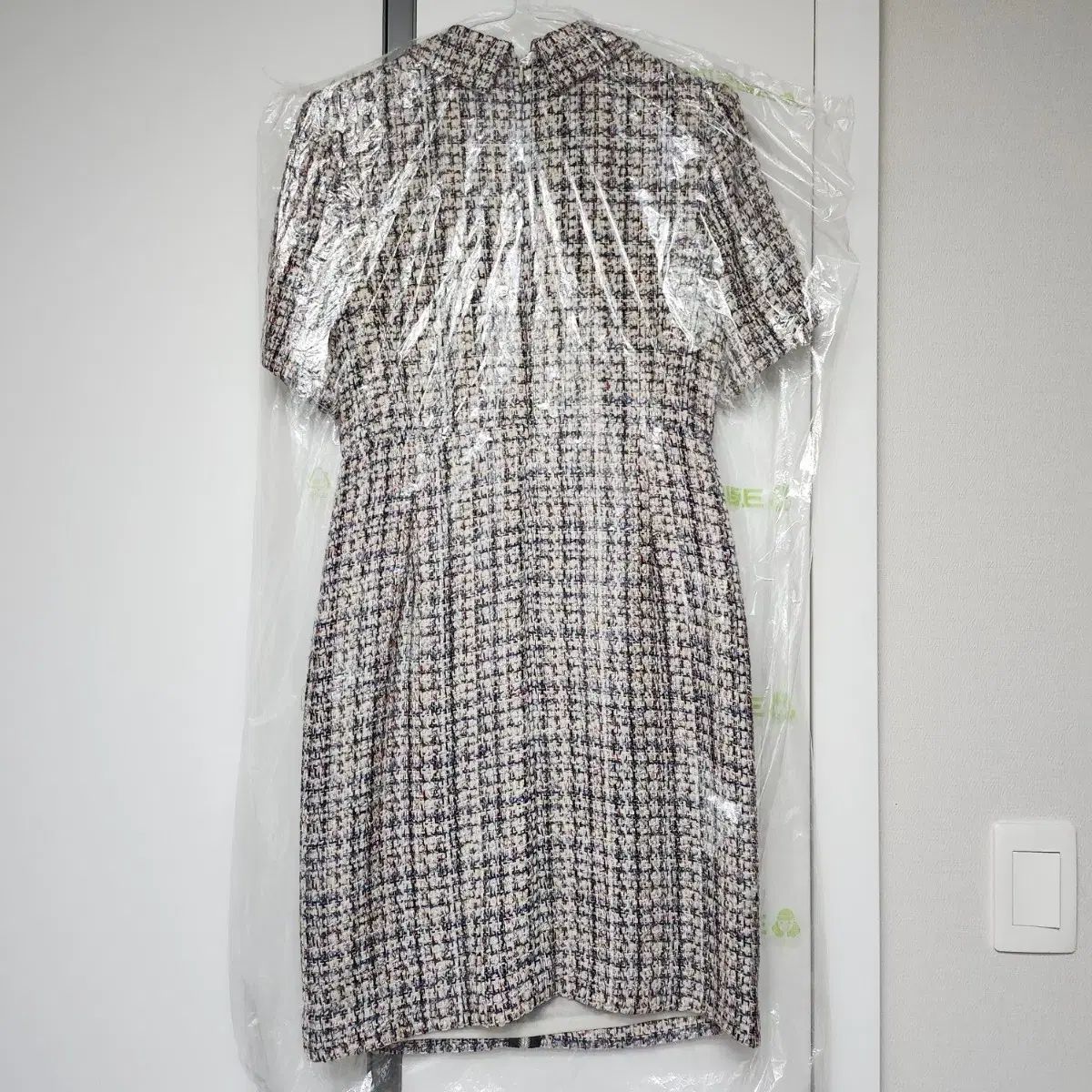 SANDRO サンドロ ツイード 半袖 ワンピース 35 サイズ