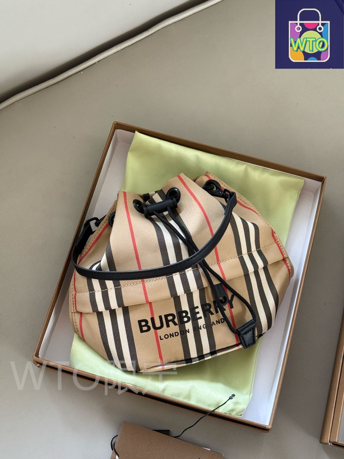 今日WTO】Burberry バーバリー ミニバケットバッグ 長短2本の肩