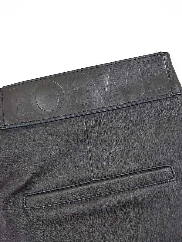 LOEWE ロエベ ラムスキンレザーパンツ ブラック 36 - メルカリ
