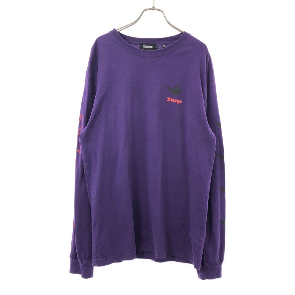 エクストララージ 長袖 Tシャツ L パープル XLARGE ロンT バック