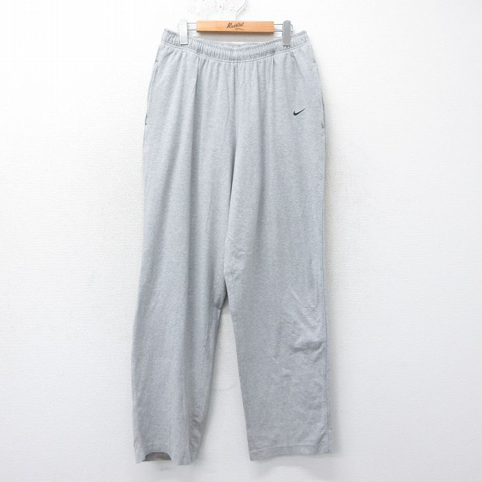 W37/古着 ナイキ NIKE イージー パンツ メンズ 00s ワンポイントロゴ グレー 霜降り 24sep10 中古 ボトムス ロング