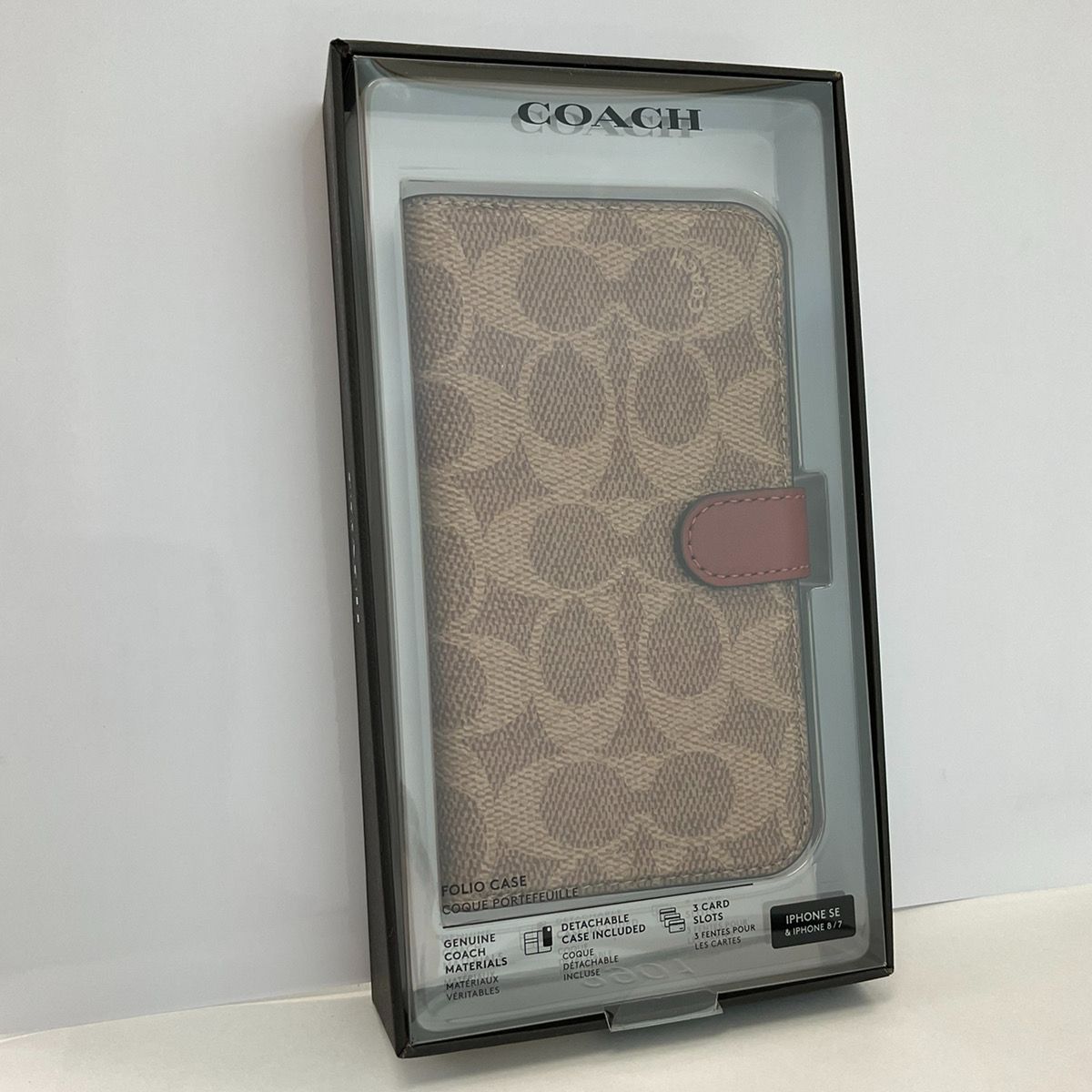 5 iPhone SE3|SE2|8|7 Coach Folio Case Signature C Khaki
