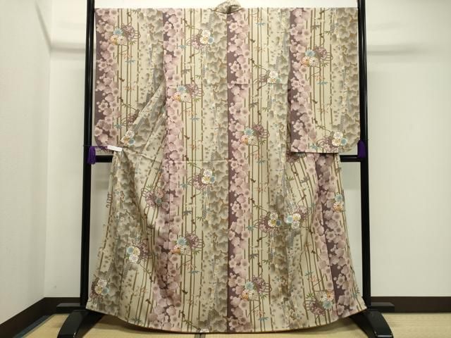 平和屋着物●小振袖　二尺袖　鼓梅笹文　洗える着物　未使用　CAAY8161gh 平和屋着物○小振袖 二尺袖 鼓梅笹文 洗える着物 未