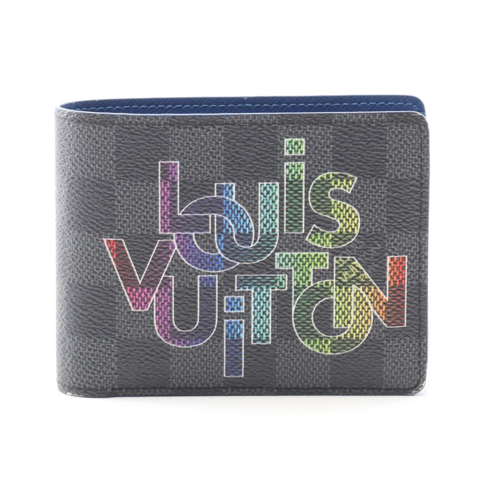 ルイ ヴィトン LOUIS VUITTON 二つ折り財布 ポルトフォイユ ミュルティプル N60302 ブルー PVCコーティングキャンバス ポルトフォイユ ミュルティプル メンズ