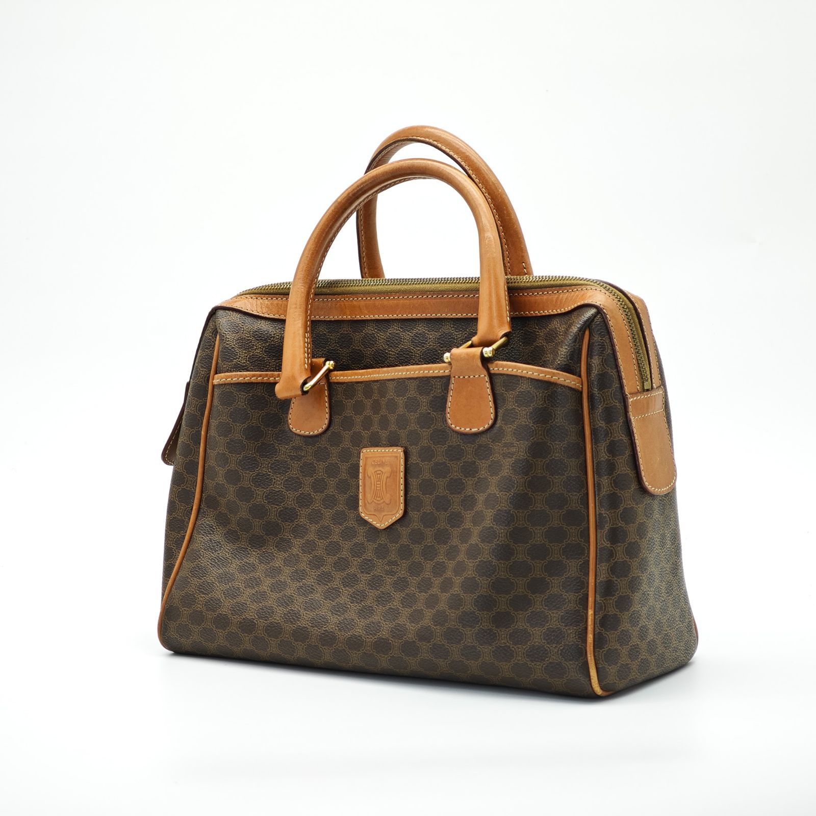 CELINE セリーヌ マカダムハンドバッグ ミニボストンバッグ バッグ ブラウン レディース