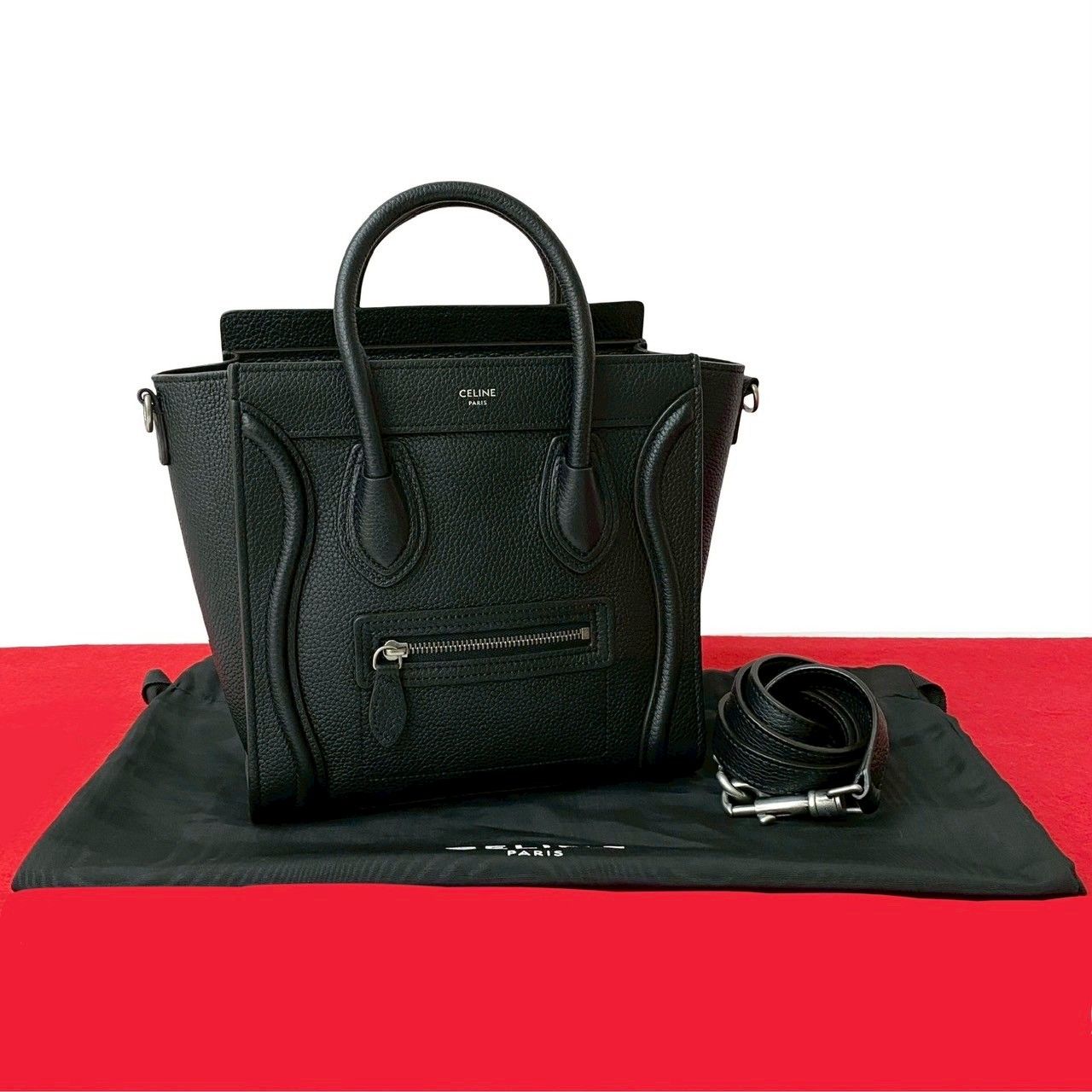 極 美品 袋付き CELINE セリーヌ ラゲージ ナノ ショッパー
