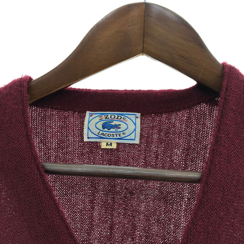 70年代 IZOD LACOSTE ビンテージ 古着 アクリルカーディガン M 70年代 IZOD LACOSTE ラコステ アクリル ニット カーディガン