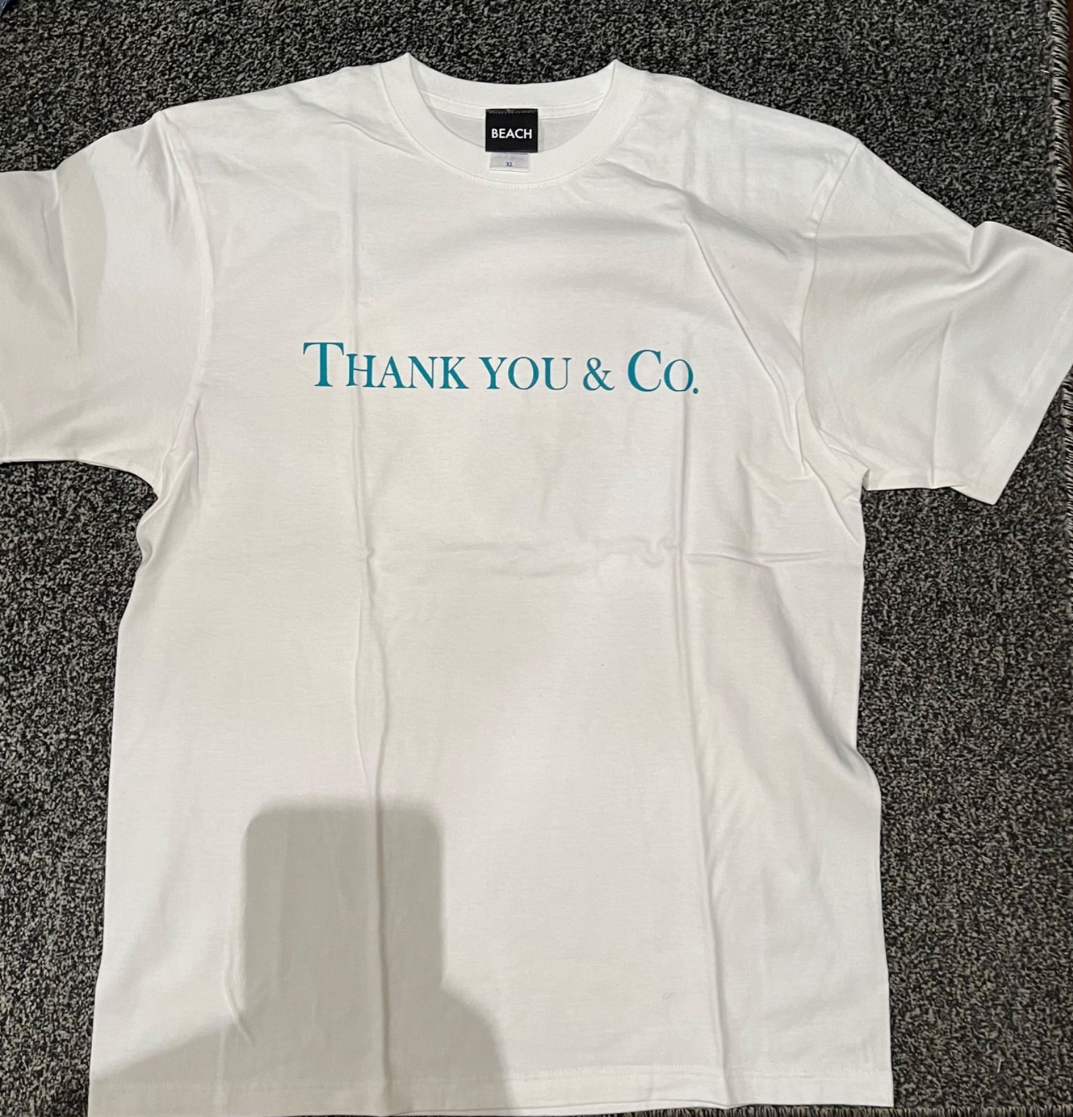 Tシャツ　Thank you＆Co. ホワイト×ティファニーブルー　ユニセックス