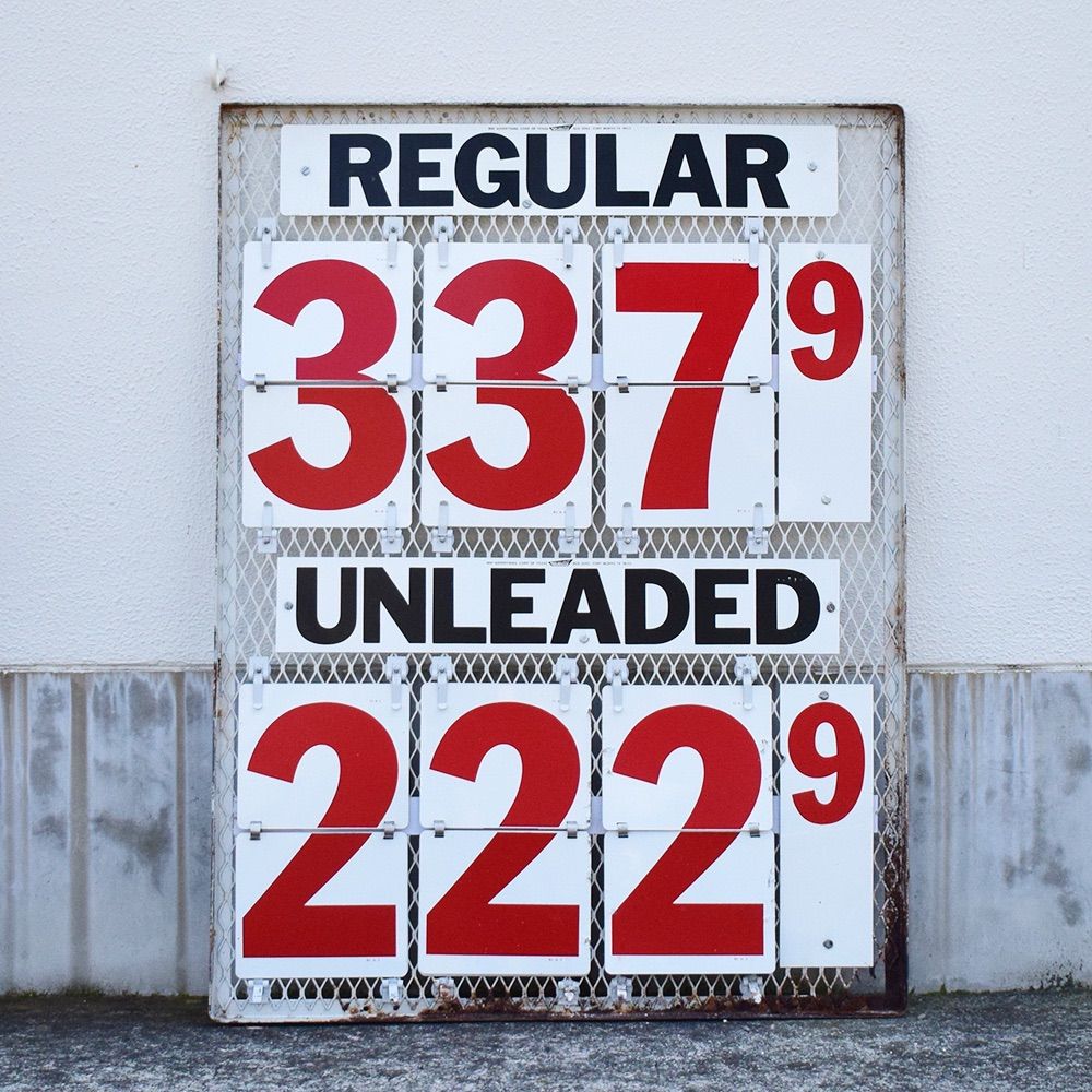Gas Station Price Sign 2 ビンテージ ガソリンスタンド プライスサイン 看板 ヴィンテージ アメリカン雑貨 ガレージ オイル 輸入品 レーシング