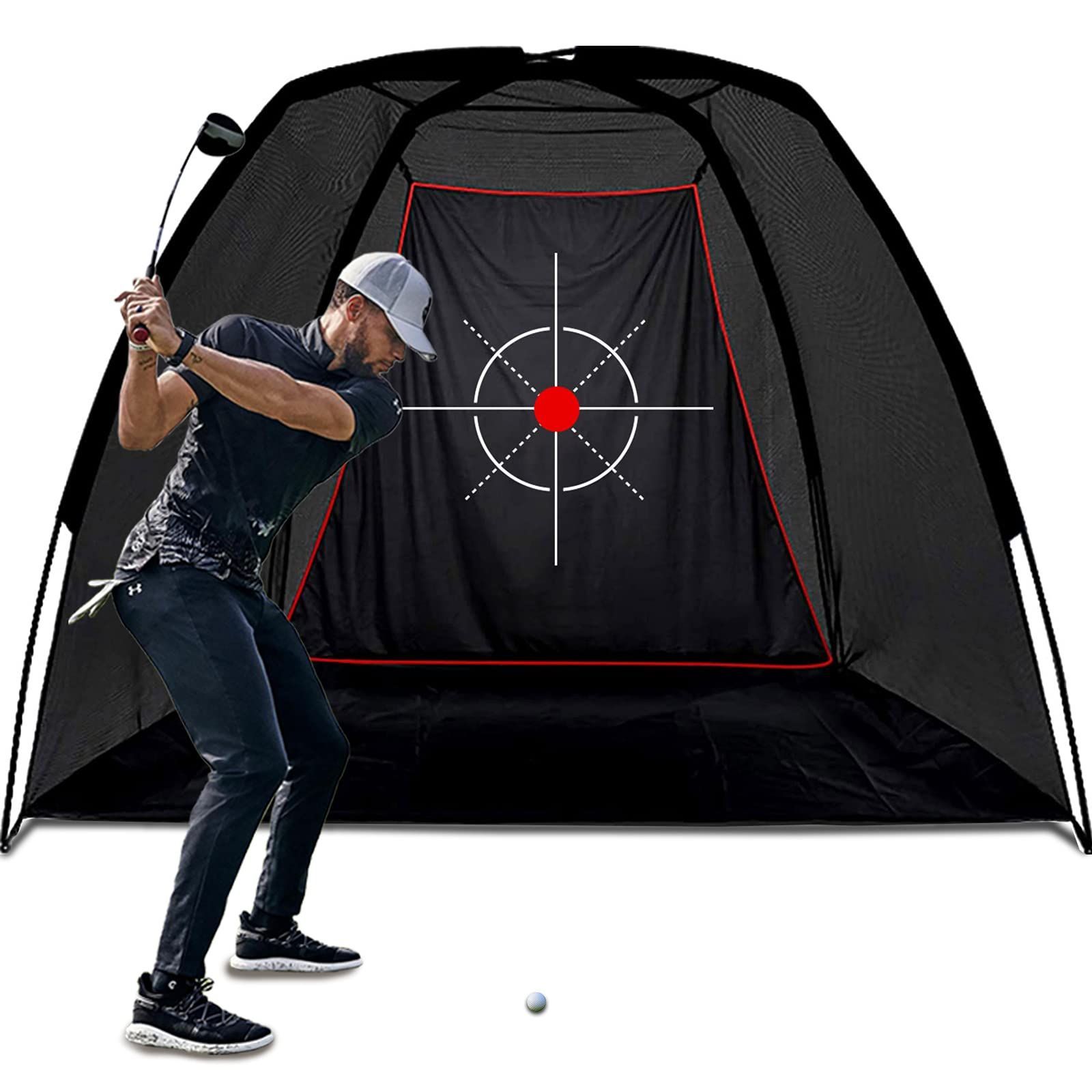 2.4m×1.8m×1.5m スイングネット 室内 ターゲット付き 屋外 練習用 キャリーバッグ付き ゴルフ練習ネット ゴルフネット